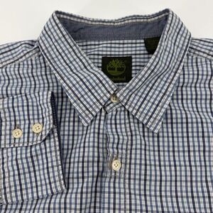 Timberland‎ XL Blue Plaid Long Sleeve Button Up Shirt Menswear Casual